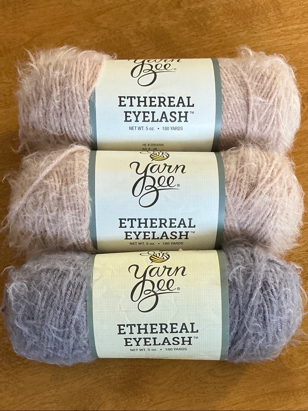 Yarn Bee Ethereal Eyelash Soft Fiber Yarn - Dusty Rose and Smoky Lavender